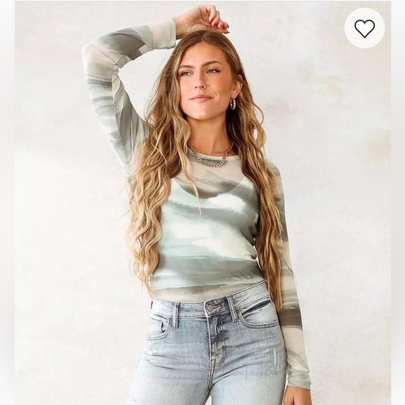 ✨sold✨Willow & Root Mesh Green/Teal and White Mesh - Picture 1 of 5